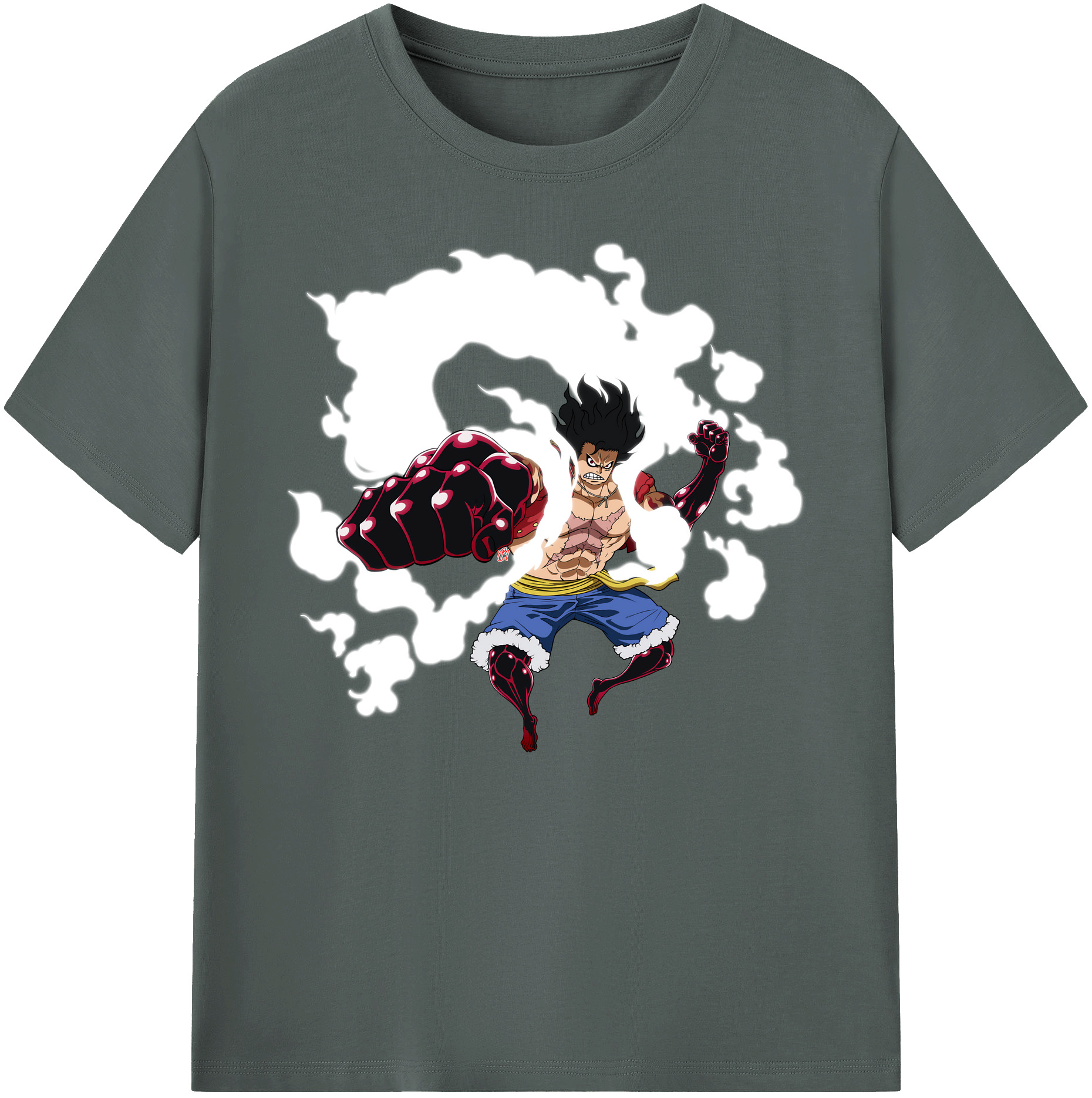 ワンピース モンキー・D・ルフィ ONE PIECE Monkey D. Luffy 綿100％ メンズ半袖Tシャツ｜肌触りやわらか＆通気性